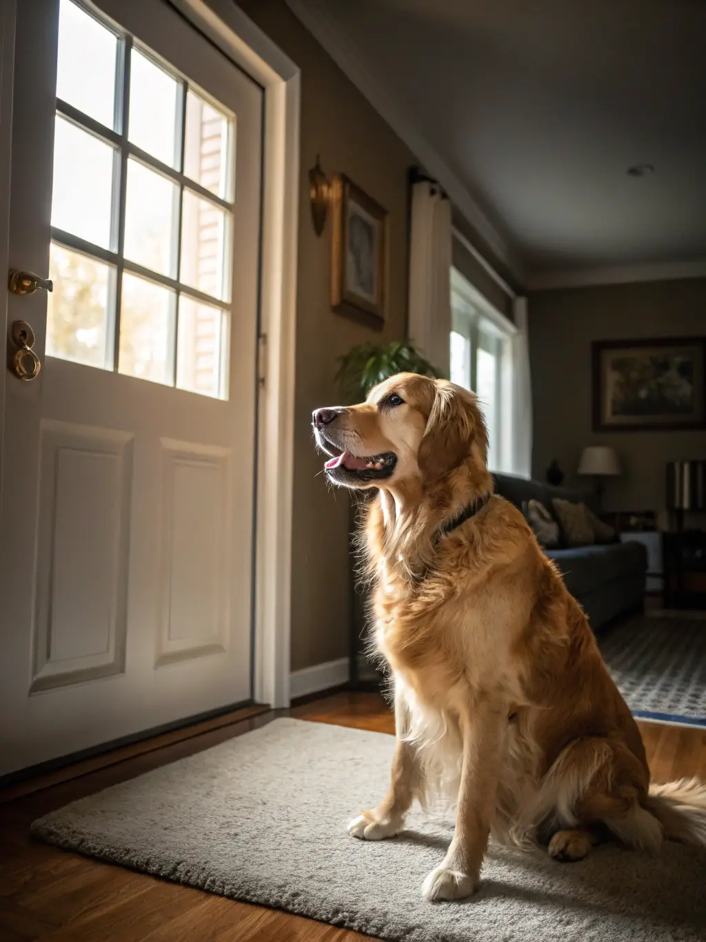 A dog showing signs of anxiety when left alone, representing the issue of separation anxiety that Dog Behaviour Specialist specializes in.